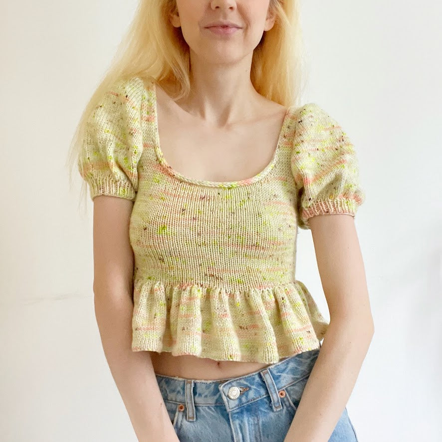 Cheap Frills Puff Tee Digital Knitting Pattern