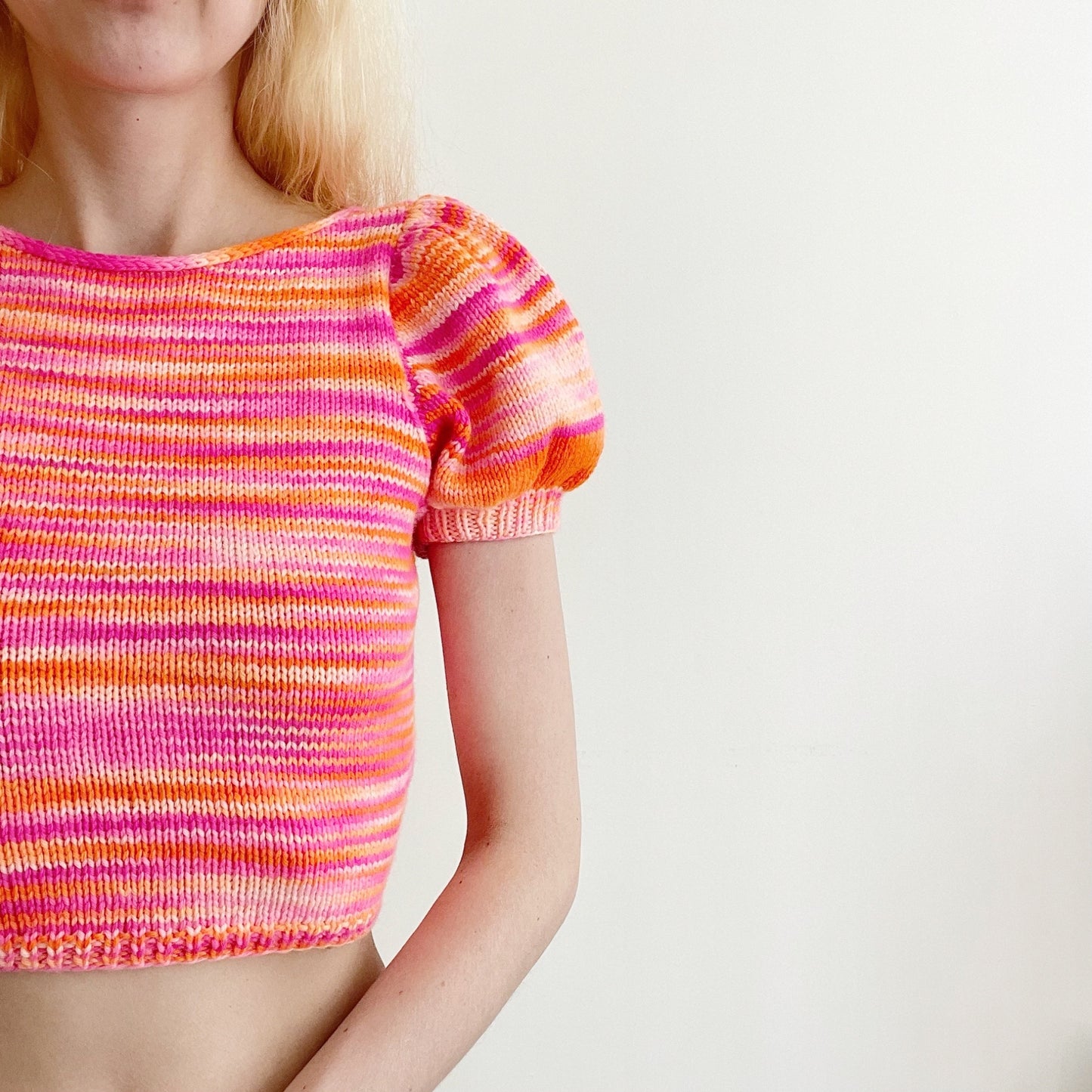 Crisscross Puff Top Digital Knitting Pattern