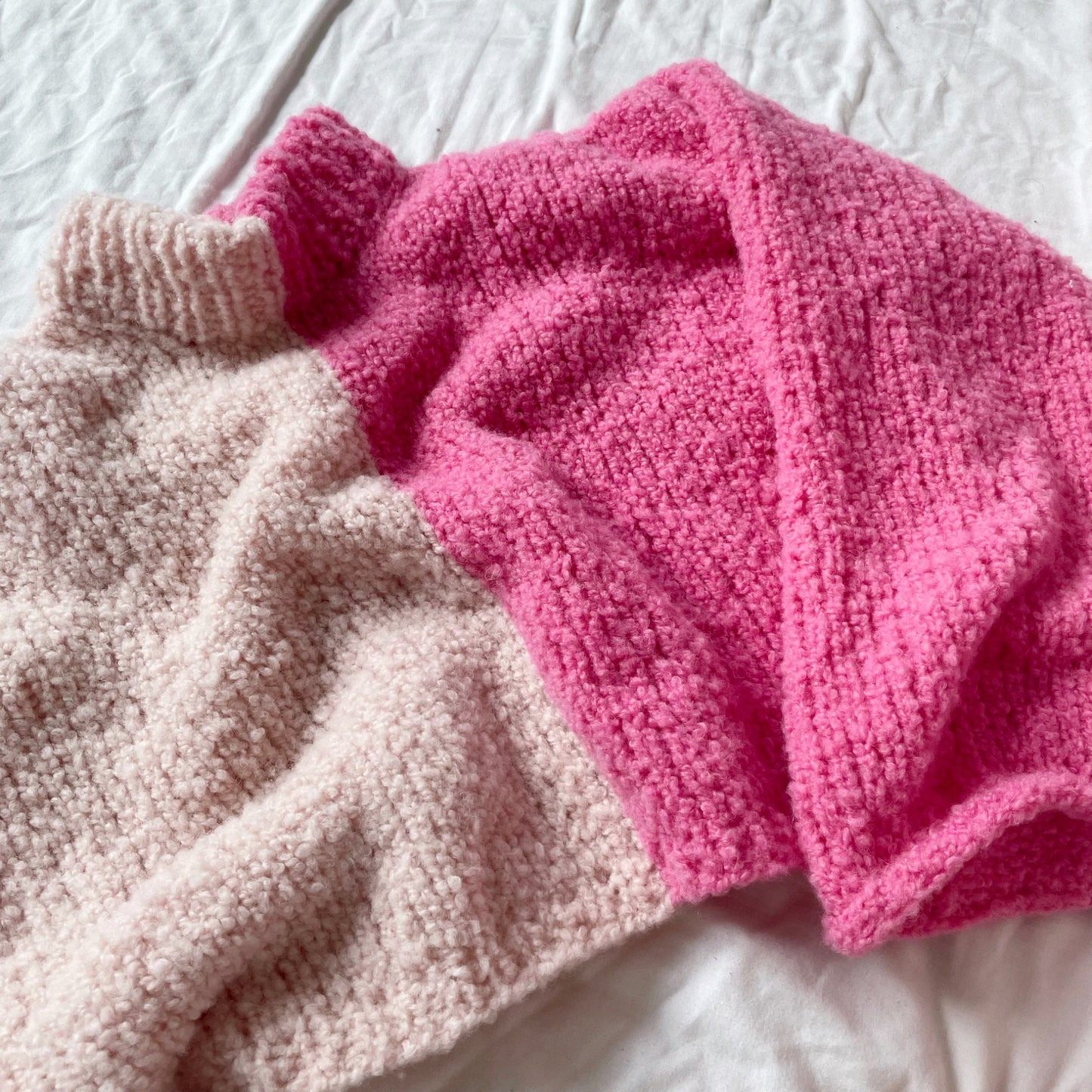 Bi-Colour Snuggle Sweater Digital Knitting Pattern