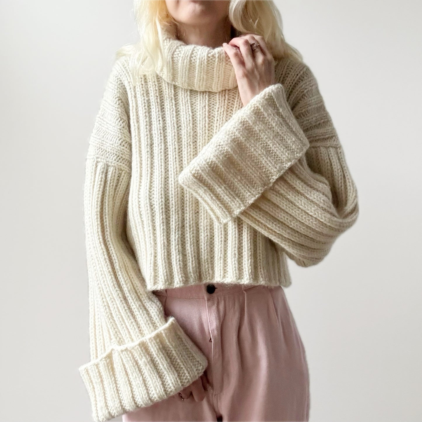 Rib 'n' Roll Sweater Digital Knitting Pattern
