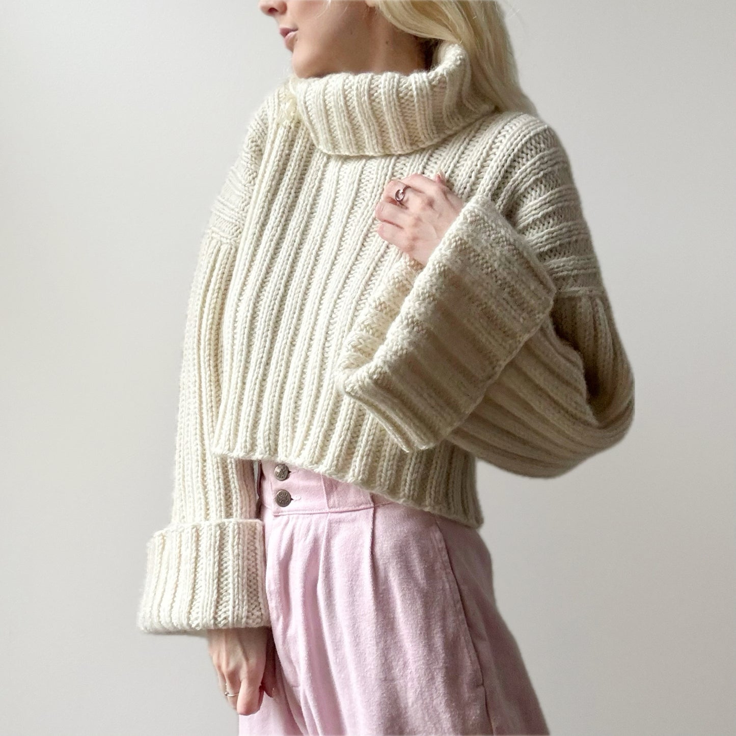 Rib 'n' Roll Sweater Digital Knitting Pattern