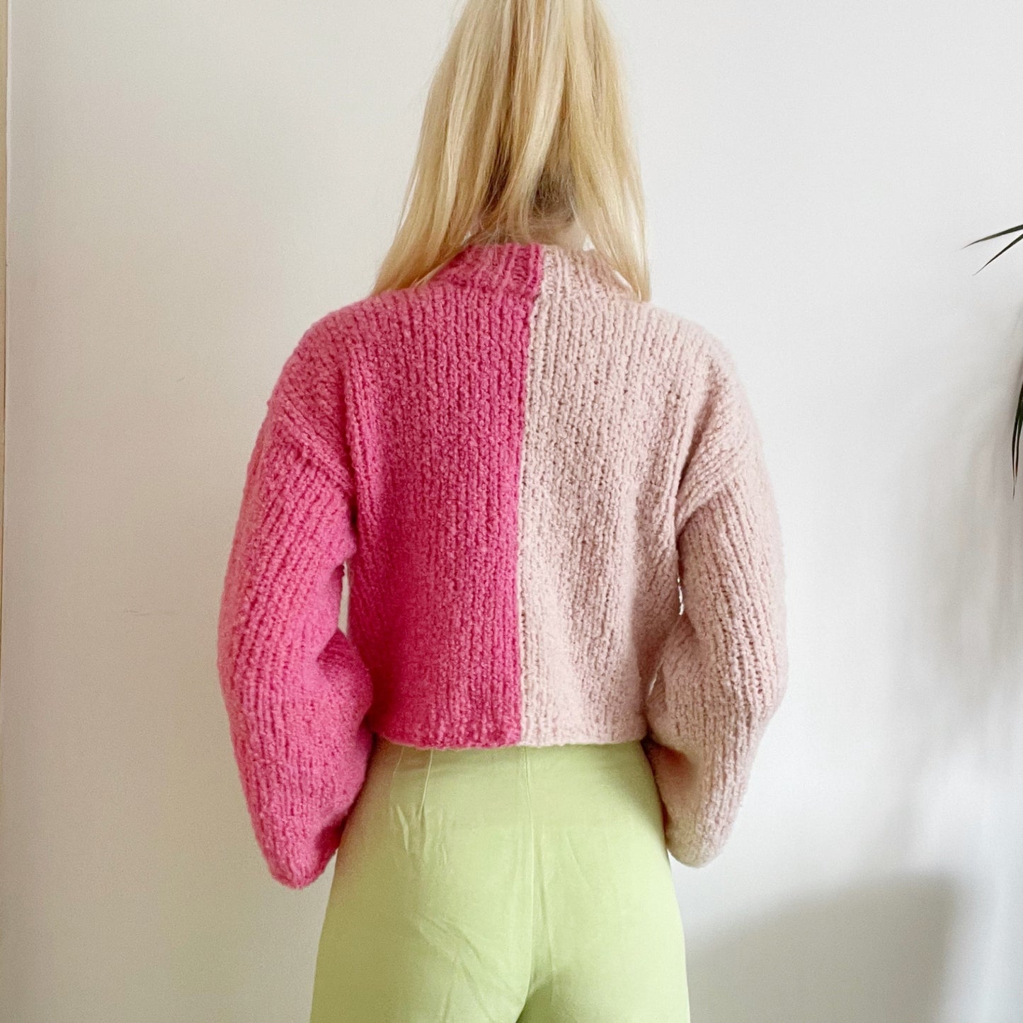 Bi-Colour Snuggle Sweater Digital Knitting Pattern