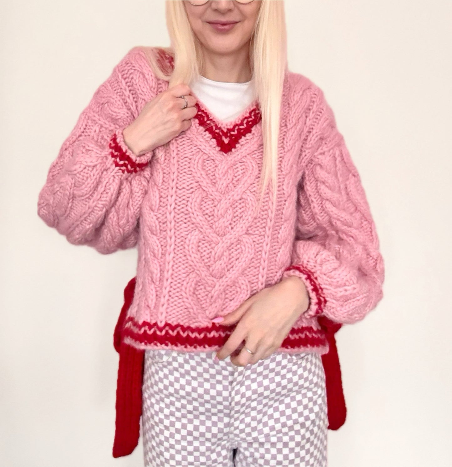 Bows & Braids Sweater Digital Knitting Pattern