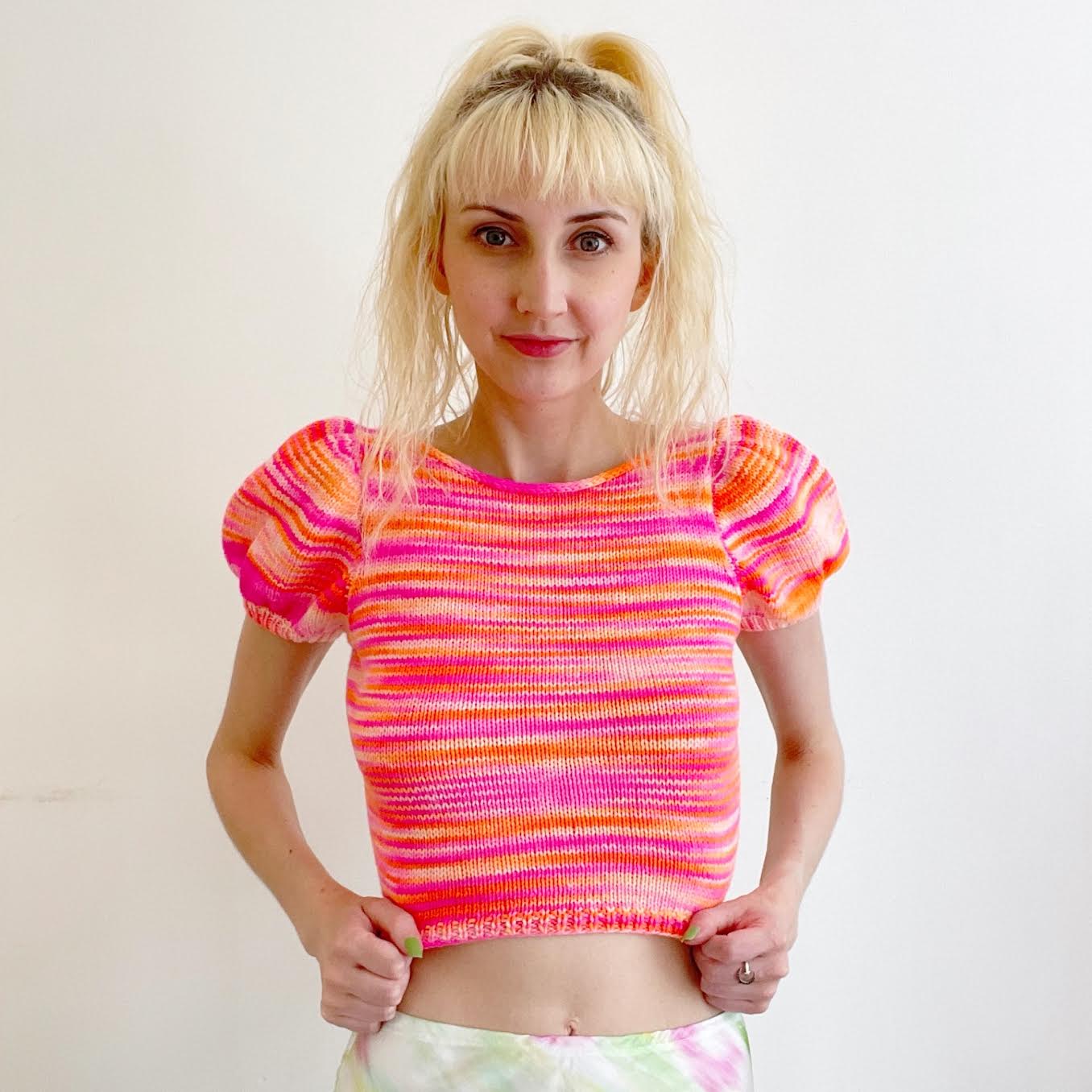 Crisscross Puff Top Digital Knitting Pattern