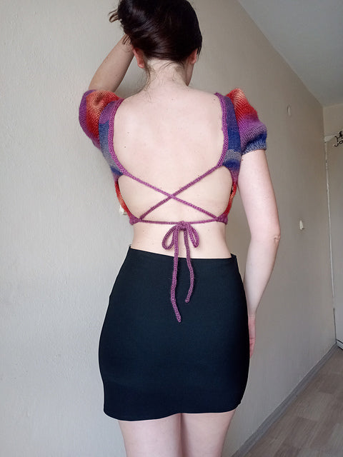 Crisscross Puff Top Digital Knitting Pattern