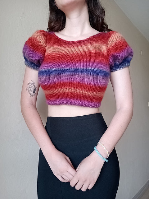 Crisscross Puff Top Digital Knitting Pattern