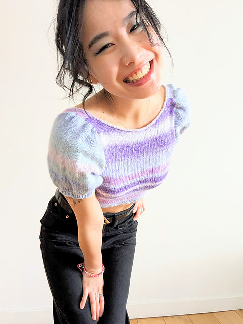 Crisscross Puff Top Digital Knitting Pattern