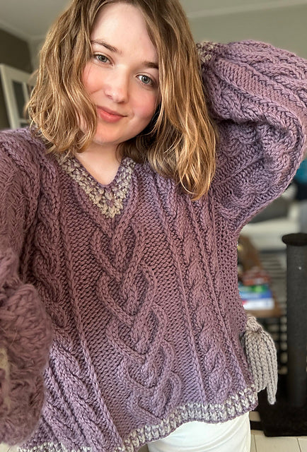 Bows & Braids Sweater Digital Knitting Pattern