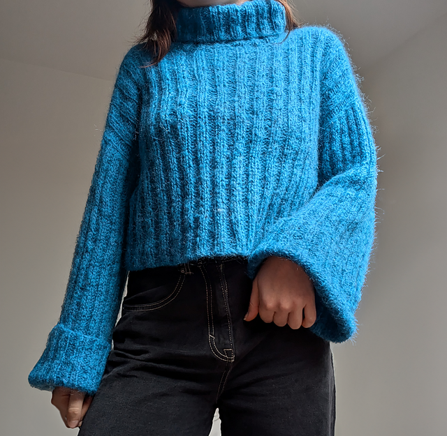 Rib 'n' Roll Sweater Digital Knitting Pattern