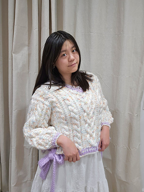 Bows & Braids Sweater Digital Knitting Pattern