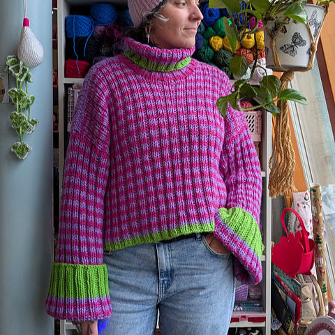 Rib 'n' Roll Sweater Digital Knitting Pattern