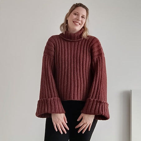 Rib 'n' Roll Sweater Digital Knitting Pattern