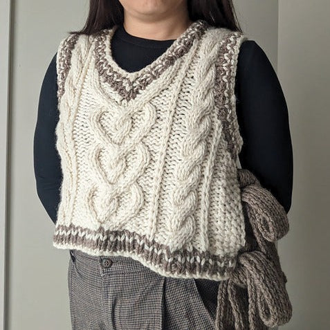 Bows & Braids Vest Digital Knitting Pattern