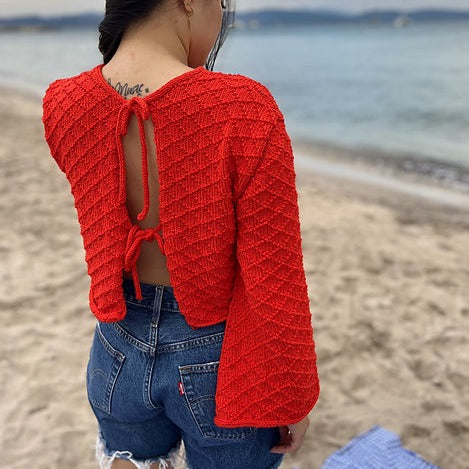 Diamond Tie Top Digital Knitting Pattern