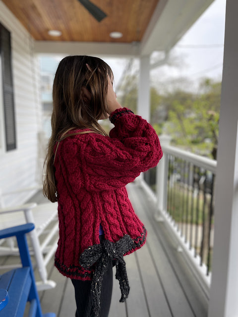Bows & Braids Sweater Digital Knitting Pattern