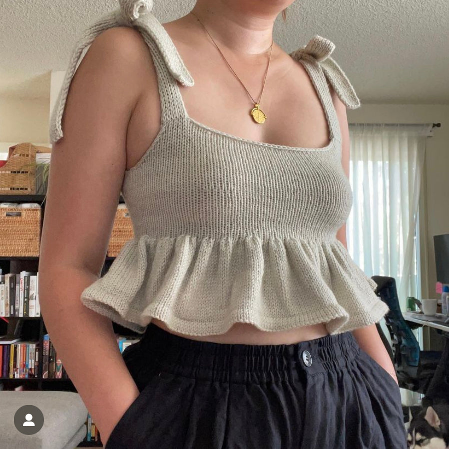 Cheap Frills Cami Digital Knitting Pattern