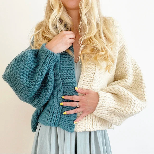 Bi Colour Cardi Digital Knitting Pattern Anxiousgirlknits