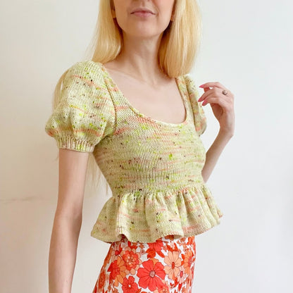 Cheap Frills Puff Tee Digital Knitting Pattern