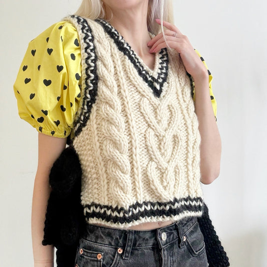 Bows & Braids Vest Digital Knitting Pattern