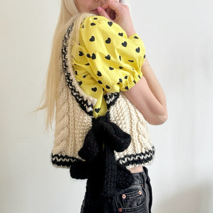 Bows & Braids Vest Digital Knitting Pattern