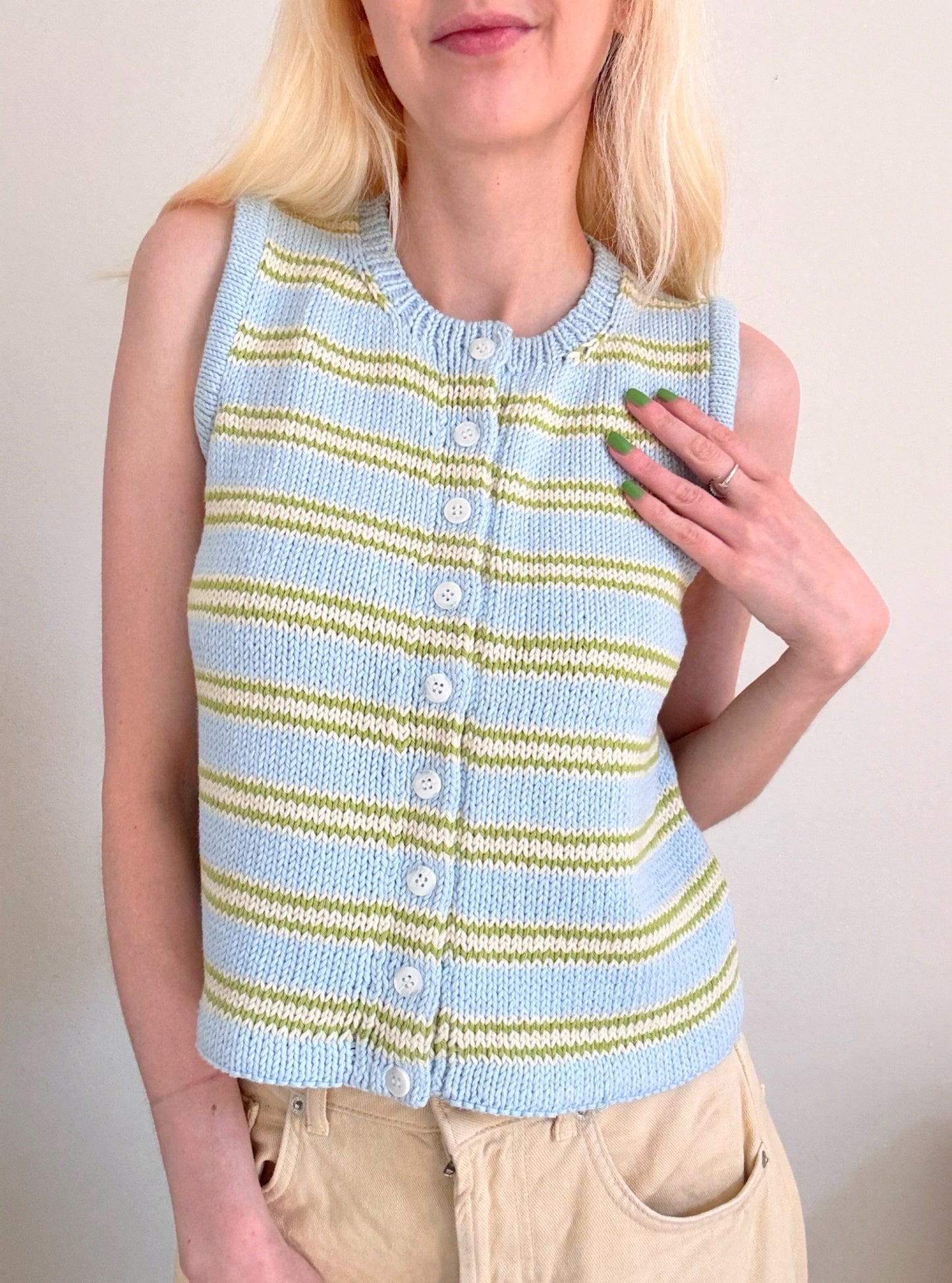 Button Me Up Vest Digital Knitting Pattern