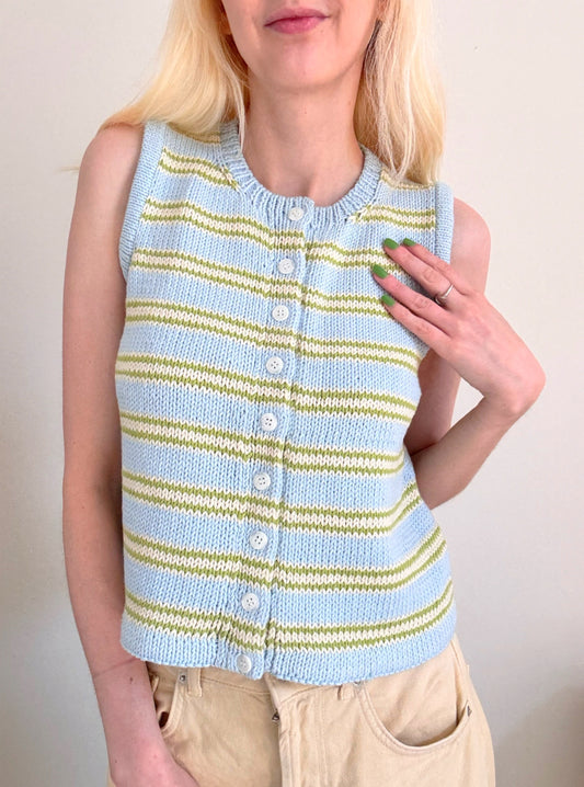 Button Me Up Vest Digital Knitting Pattern