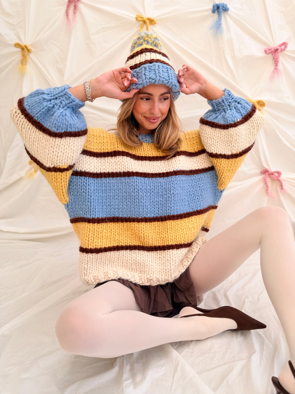 Stripe a Pose Beanie Blue