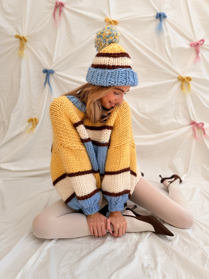 Stripe a Pose Beanie Blue