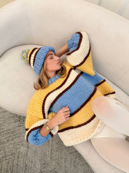 Stripe a Pose Jumper Blue
