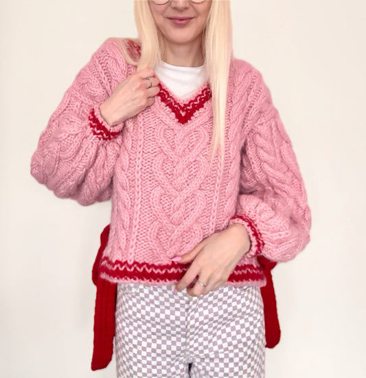 Bows & Braids Sweater Digital Knitting Pattern