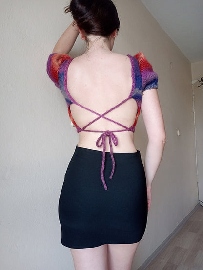 Crisscross Puff Top Digital Knitting Pattern