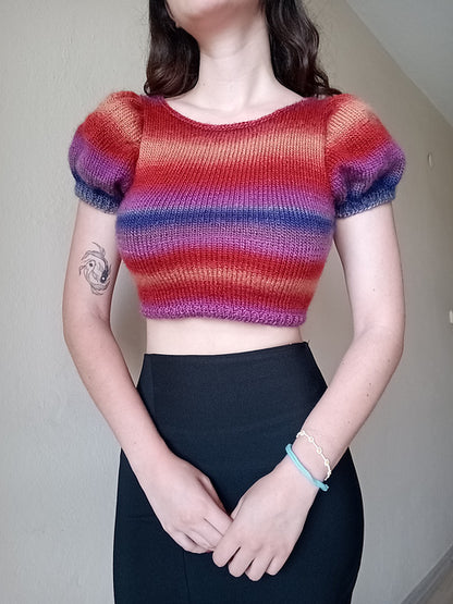 Crisscross Puff Top Digital Knitting Pattern
