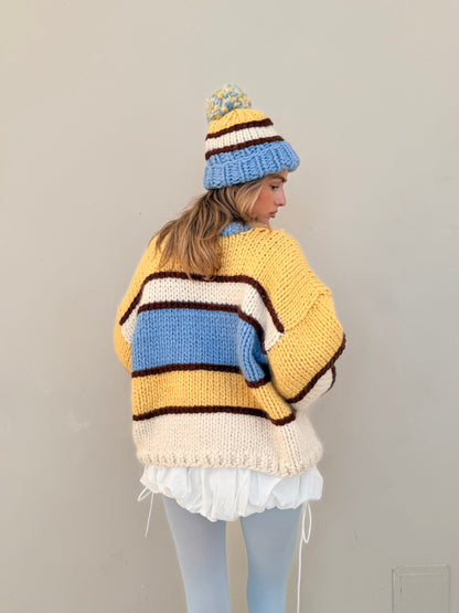 Stripe a Pose Beanie Blue