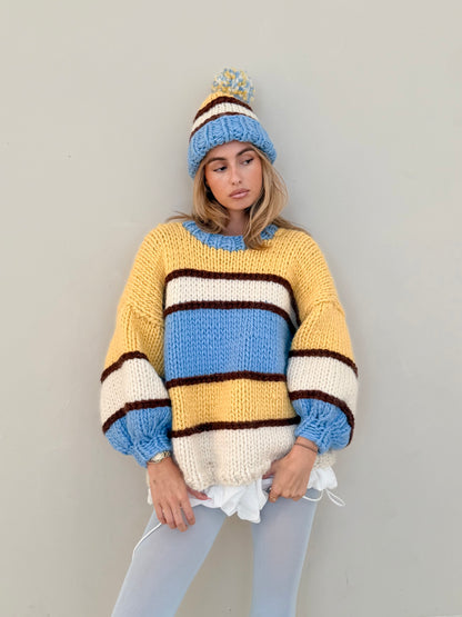 Stripe a Pose Jumper Blue