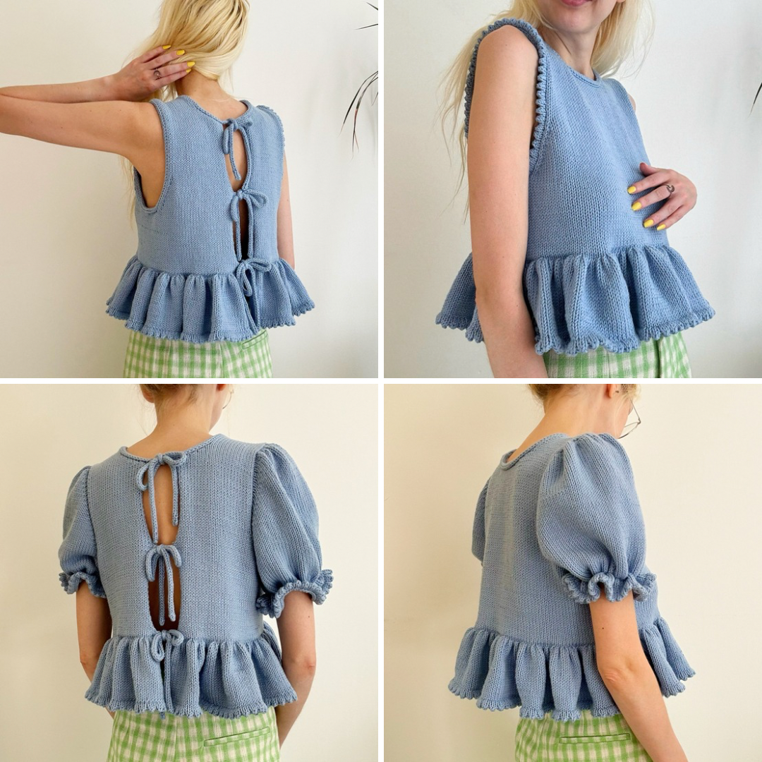 Frill Seeker Top Digital Knitting Pattern