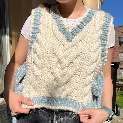 Bows & Braids Vest Digital Knitting Pattern