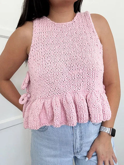 Spot On Frill Vest Digital Knitting Pattern