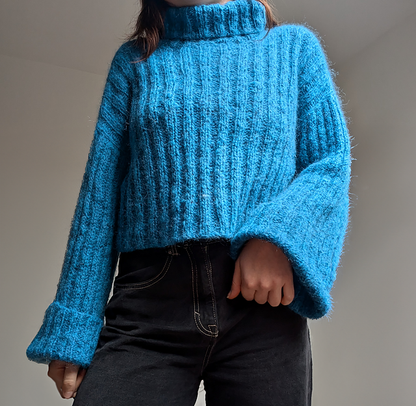 Rib 'n' Roll Sweater Digital Knitting Pattern