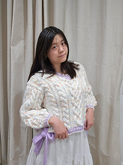 Bows & Braids Sweater Digital Knitting Pattern