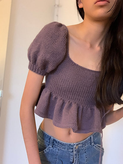 Cheap Frills Puff Tee Digital Knitting Pattern