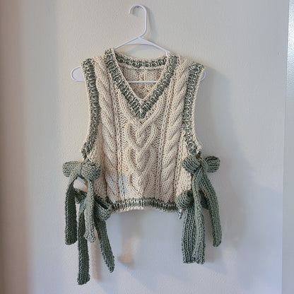 Bows & Braids Vest Digital Knitting Pattern