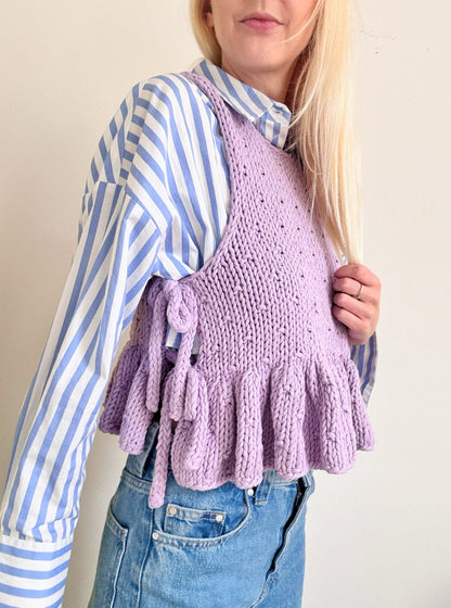 Spot On Frill Vest Digital Knitting Pattern