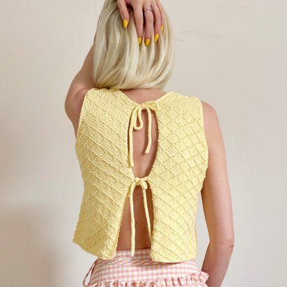 Diamond Tie Vest Digital Knitting Pattern