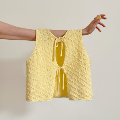 Diamond Tie Vest Digital Knitting Pattern