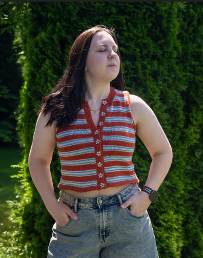 Button Me Up Vest Digital Knitting Pattern