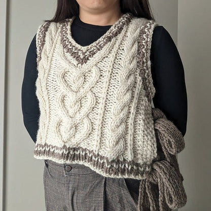 Bows & Braids Vest Digital Knitting Pattern