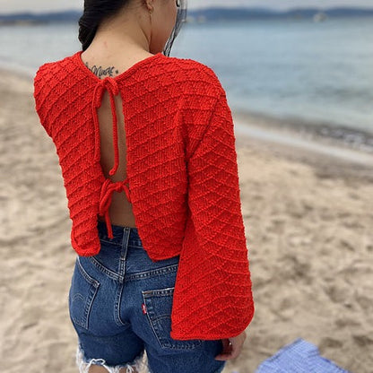 Diamond Tie Top Digital Knitting Pattern