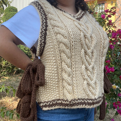 Bows & Braids Vest Digital Knitting Pattern