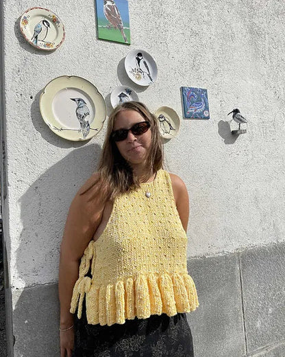 Spot On Frill Vest Digital Knitting Pattern