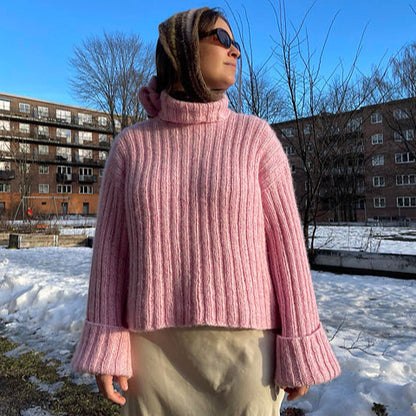 Rib 'n' Roll Sweater Digital Knitting Pattern
